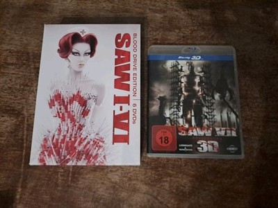 SAW I-VI Blood Drive Edition 6 DVDs Box 1-7 Special + VII Blue-Rey 3D 