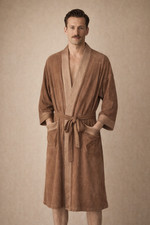Bloomingdale's Men's Store Traditionalist O/S Brown Long Smoking Robe Jacket