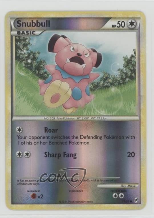 Snubbull Reverse Foil Pokemon HeartGold & SoulSilver Call of Legends #71