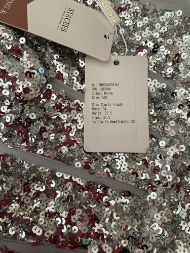 Sheath/Column V Neck Short/Mini Sequined Prom Dress - Picture 7 of 8