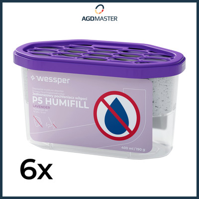Feuchtigkeitskiller Nachfüllpack 6x 400ml Lavendelduft Wessper P5 Humifill