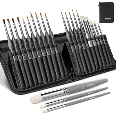 Miniatur Pinsel Set, 20-tlg Drybrush & Detailpinsel, Für Acryl, Aquarell, DIY