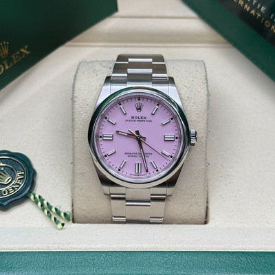 Rolex Oyster Perpetual 36 Pink Index Dial Stainless Steel Smooth Bezel Oyster