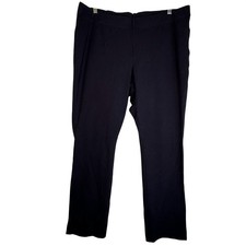 Lands End Womens XL 18 Navy Blue Cotton Spandex Pull On Straight Leg Pants