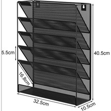 STRONGER WALL MOUNTED 6 TIERS MAGAZINE LITERATURE HOLDER RACK HANGING FILE PAPER