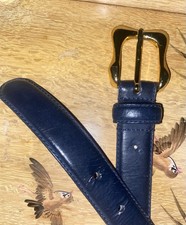 Vintage Gold Tone And Navy Blue Liz Claiborne Belt 30  