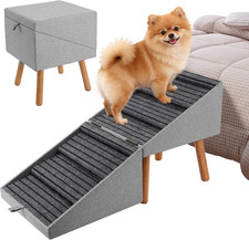Dog Ramp for Bed Couch 21" H, Foldable 2 in 1 Dog Stairs, Split Ottoman