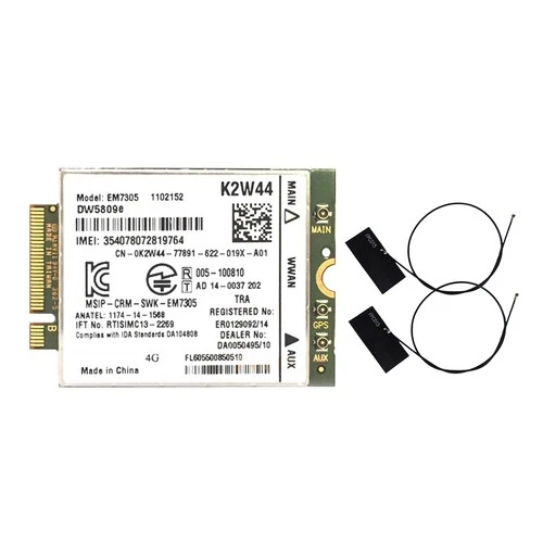 EM7305 GOBI5000 Carte WiFi + Antenne 4G NGFF WWAN pour   E7250 E7459664