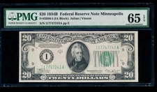 AC 1934B $20 Minneapolis FRN PMG 65 EPQ Fr 2056-I gem uncirculated
