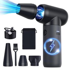 3-Gear Electric Portable Air Duster - 180000RPM Jet Dryer Blower, No Black