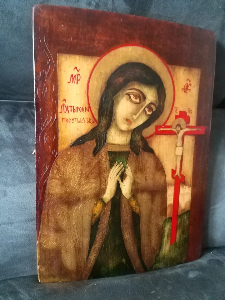 Tableau ICÔNE Russe Très Ancienne Peinture Huile et L'or - Photo 3/4