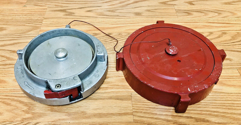 Lot 2 Fire Truck Valve Connection Cap 5" SnapTite K28 Storz + Vintage Red Cover