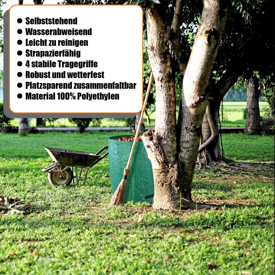 3er Set Gartenabfallsack 272 Liter Doppelnaht Gartensack Laubsack Kompost 272L - Bild 2 von 4