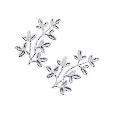 Wachszweig 35x22mm silber 2er