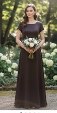 Dress Gown Formal Bridesmaid With Detachable Bow Women's Size 6 EUC Worn Once