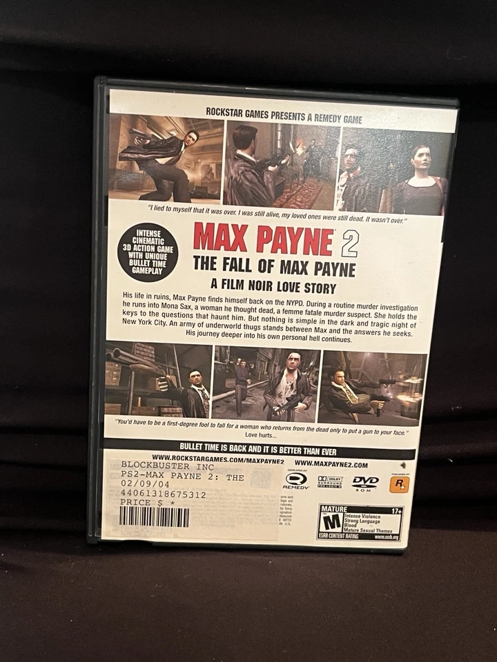 Max Payne 2 The Fall of Max Payne PS2 Game Sony PlayStation 2 Blockbuster Rental - Image 4 of 4