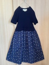 Comme Des Garcon Girl Short sleeve knit Dress navy Women Japan Size XS