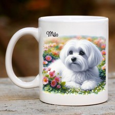 Personalised Maltese Mug, Pet, Dog Lover, Gift Present