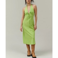 NEW Urban Outfitters BDG Danny Lime Green Halter Dress Medium Festival Summer