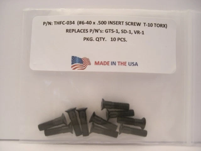 TOOLHOLDER-FASTENER CO. 10 Pieces THFC-034 Insert Screw: GTS-1 .. SD-1 .. VR-1