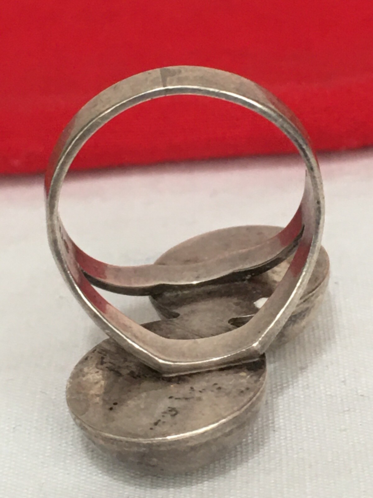Vintage SIGNED 925 Solid Sterling Silver Two Circ… - image 7