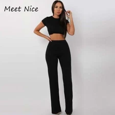 2 piece stack pants outfits for women