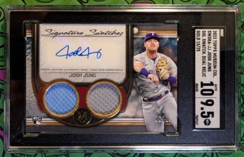 JOSH JUNG 🔥 RC Dual Relic PATCH AUTO /25 💎 Graded MINT 💎 2023 Topps Museum