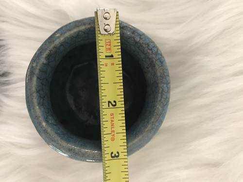Vintage Studio Art Pottery Glazed Stoneware Flat Bottom Bowl Textured Signed - Picture 7 of 11