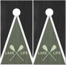 Lake Life Paddles Olive Cornhole Wrap Bag Toss Skin Decal Sticker