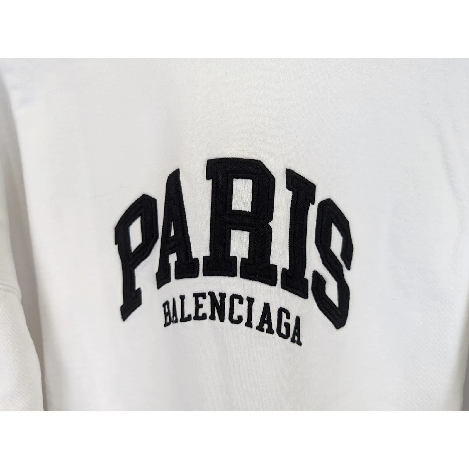 Felpa con cappuccio Balenciaga Paris Balenciaga logo bianco nuova con etichetta 4