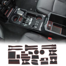 No-slip Central Cup Holder Door Slot Console Mat Liner Trim For 4Runner 2017+
