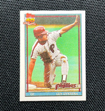 1991 Topps Cracker Jack Mini Baseball  LENNY DYKSTRA #21 - PHILADELPHIA PHILLIES