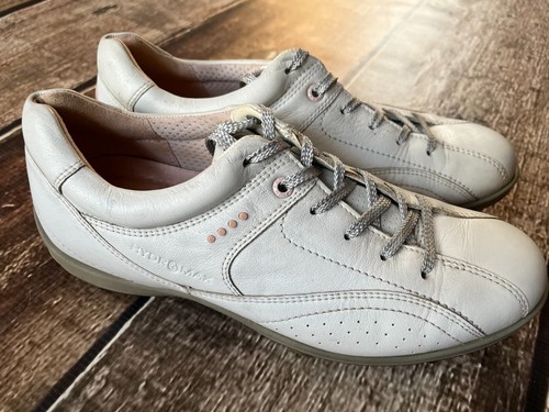 ECCO HYDROMAX GOLF SHOES WITH SPIKES WHITE PINK WOMENS SIZE 40 EXCELLENT - 第 5/10 張圖片