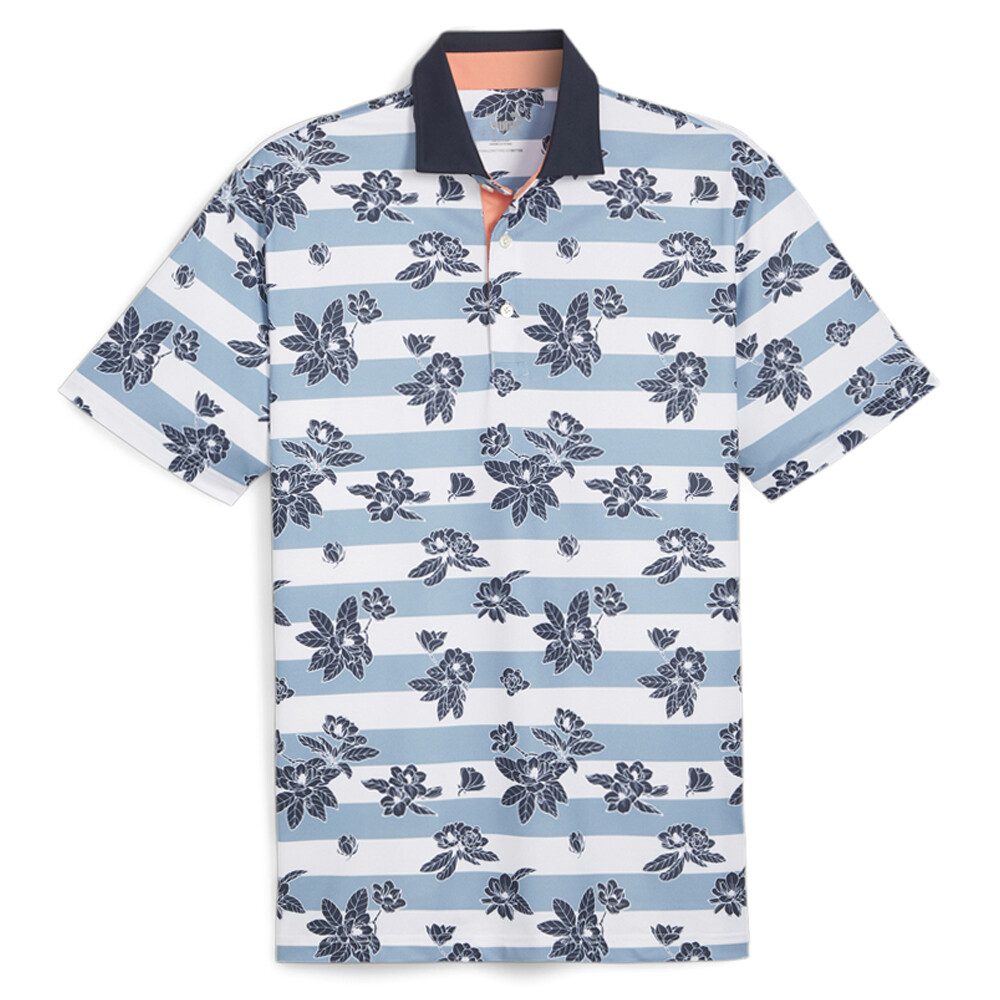 Рубашка поло Puma Pique Garden с коротким рукавом мужская синяя повседневная 62448803