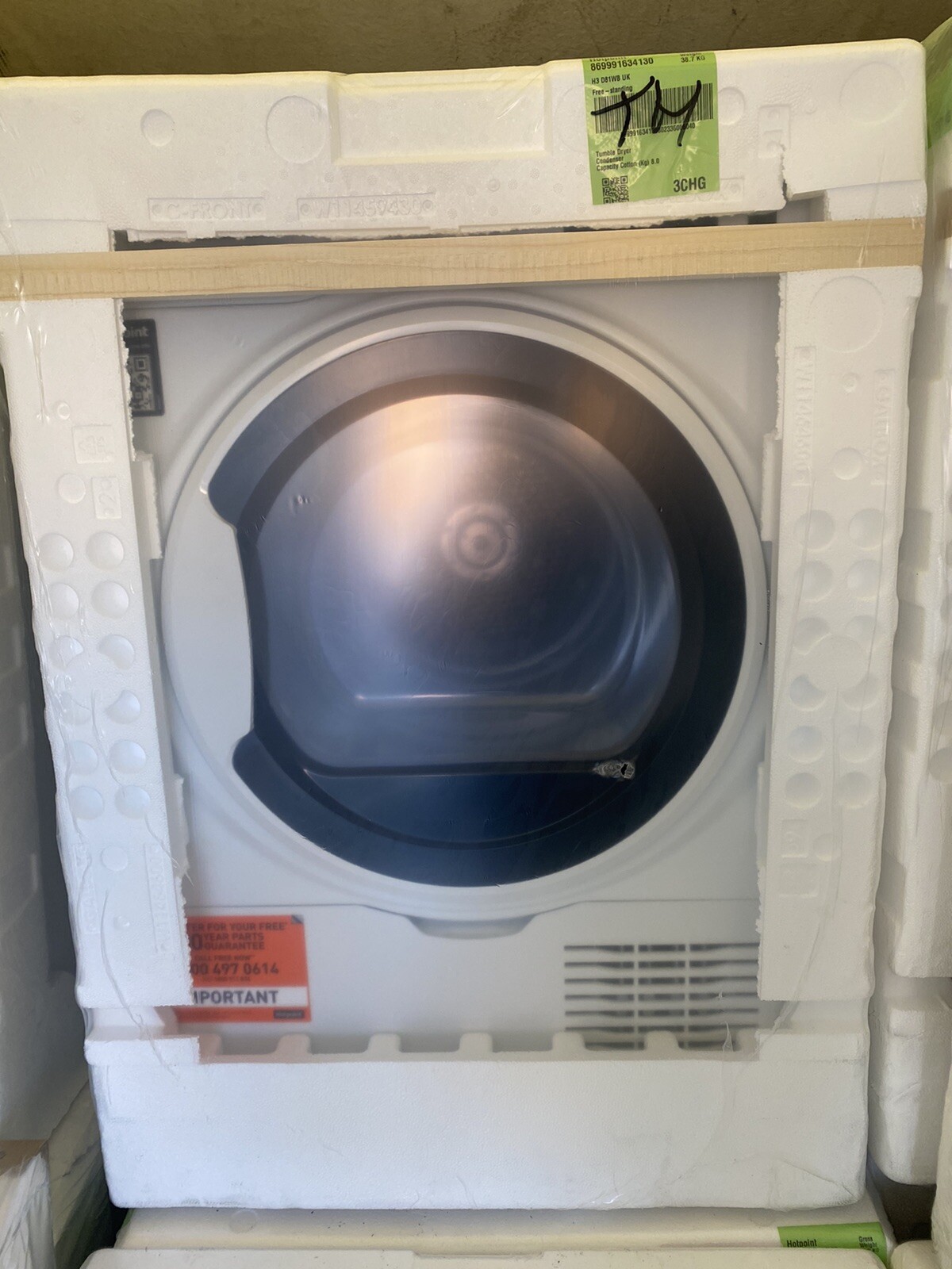 New Boxed Hotpoint H3D81WB UK White 8kg Freestanding Condenser Dryer eBay