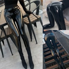 Womens Faux Leather Leggings Wetlook Skinny Trousers Clubwear Dance Stretchy