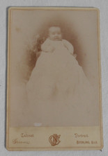 1880's J.W. Green Baby Infant Girl Long Baptism Dress Portrait Cabinet Card 2B