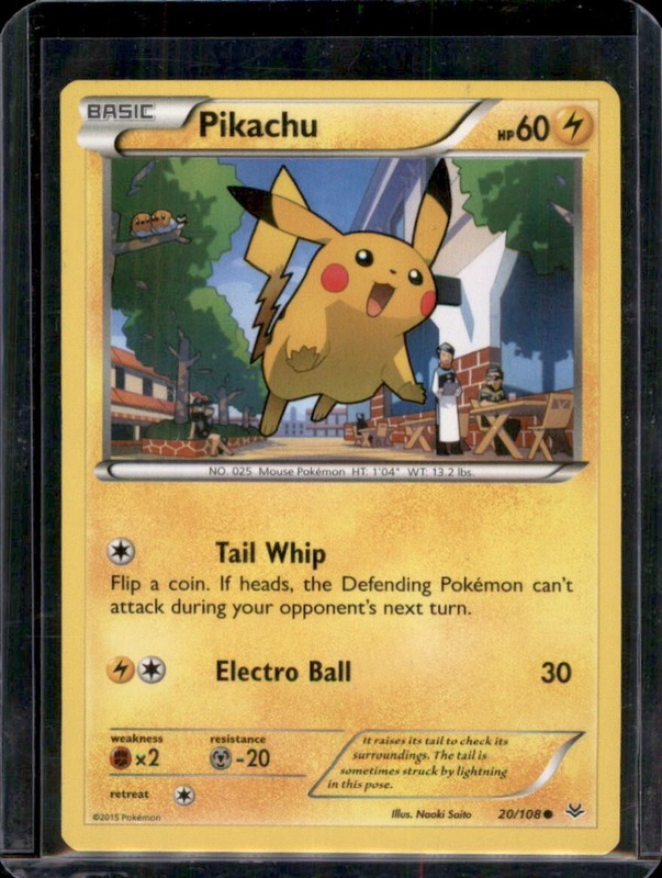 PIKACHU 20/108 XY ROARING SKIES - Pokemon Card - Light Play