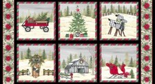 24" X 44" Panel It's Christmas Time Christmas Blocks Cotton Fabric Panel D502.90