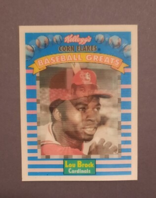 1991 Kellogg's Corn Flakes Baseball Greats Lou Brock Cardinals Hologramm 