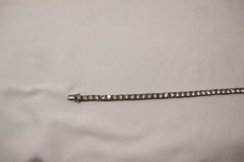 STERLING SILVER (2) BEAUTIFUL CZ TENNIS BRACELETS- 24.6 GRAMS - Picture 13 of 16
