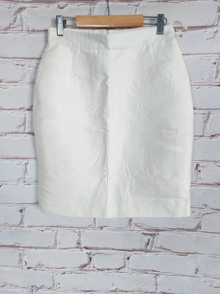 Prada Milano Damen Rock Gr.I38 D32 Perlweiss Baumwolle Seide Made in Italy  - Bild 1 von 4