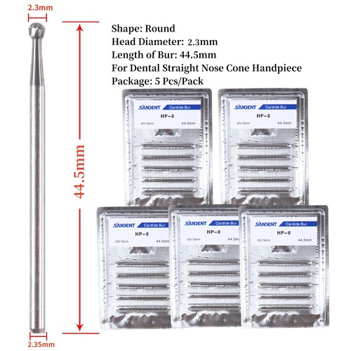 5-50x Dental Round Carbide Burs Shank HP 44.5mm for Straight Handpiece HP-8 ty - Picture 18 of 20