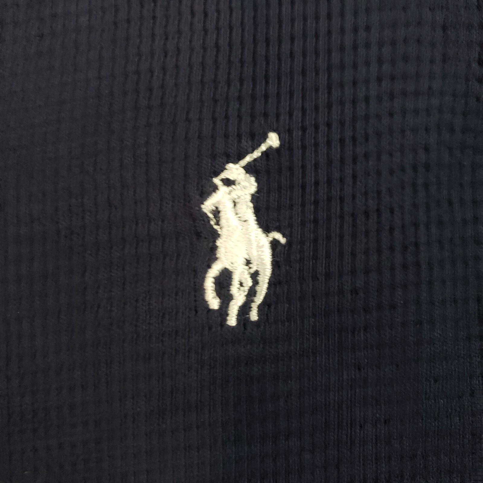 polo ralph lauren sleepwear waffle maglietta uomo blu medio pony bianco