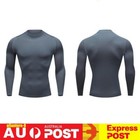 Compression Shirt Long Sleeve Workout Gym Running Tops Cool Dry Base Layer S-3XL