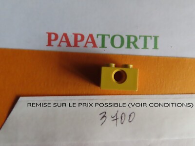 R70 1 X Lego - Technic Brick Brique 1x2 2x1 3700 - Jaune | eBay