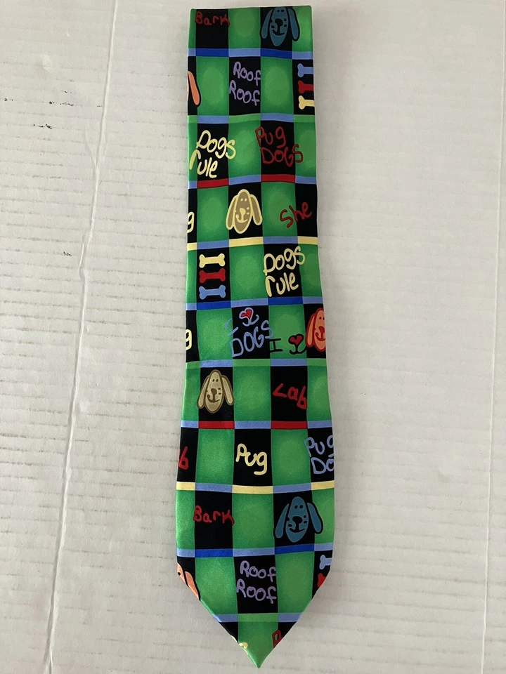 Corbata para hombre Expressions corbata seda The Jimmy Fund perros cachorros satinado geométrico Foto 2 de 4