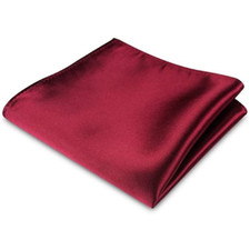 POCHETTE FAZZOLETTO TASCHINO RASO ROSSO GRANATA SETA CLASSICO UOMO DONNA