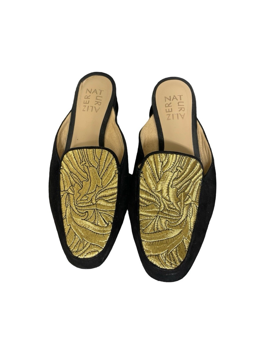 Naturalizer Eden 2 Mules Gold \u0026 Black Size: 6.5 EUC | eBay