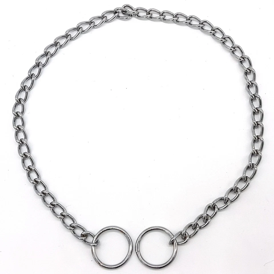 LAND-HAUS-SHOP Hundehalskette einreihig 45cm x 2mm Metall Haustier Hund Kette Glieder Hals Band